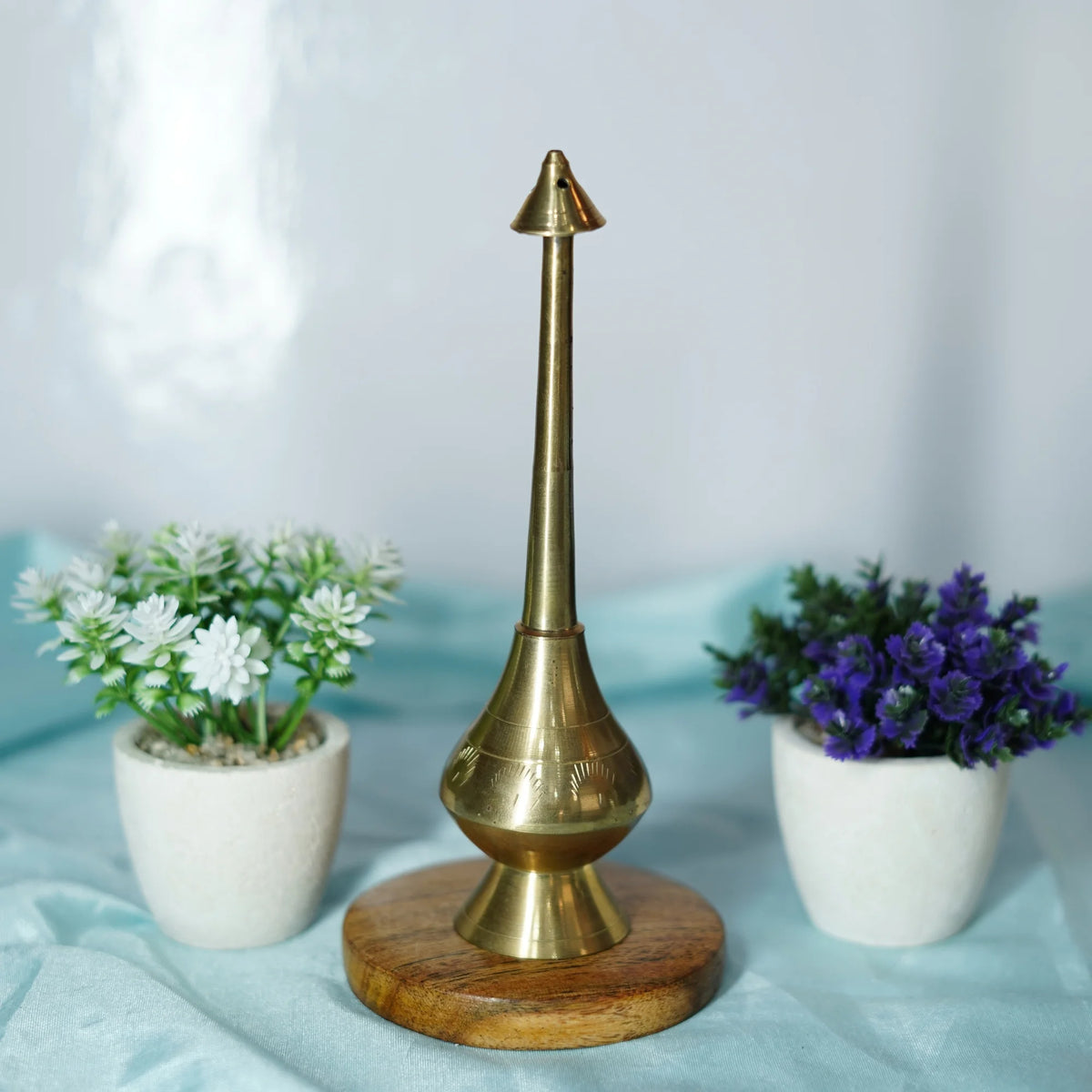 100% Pure Brass Gulab Pash Paneer Chambu for Pooja Room Decor  Traditional Brass Chambu for Religious Rituals Medium