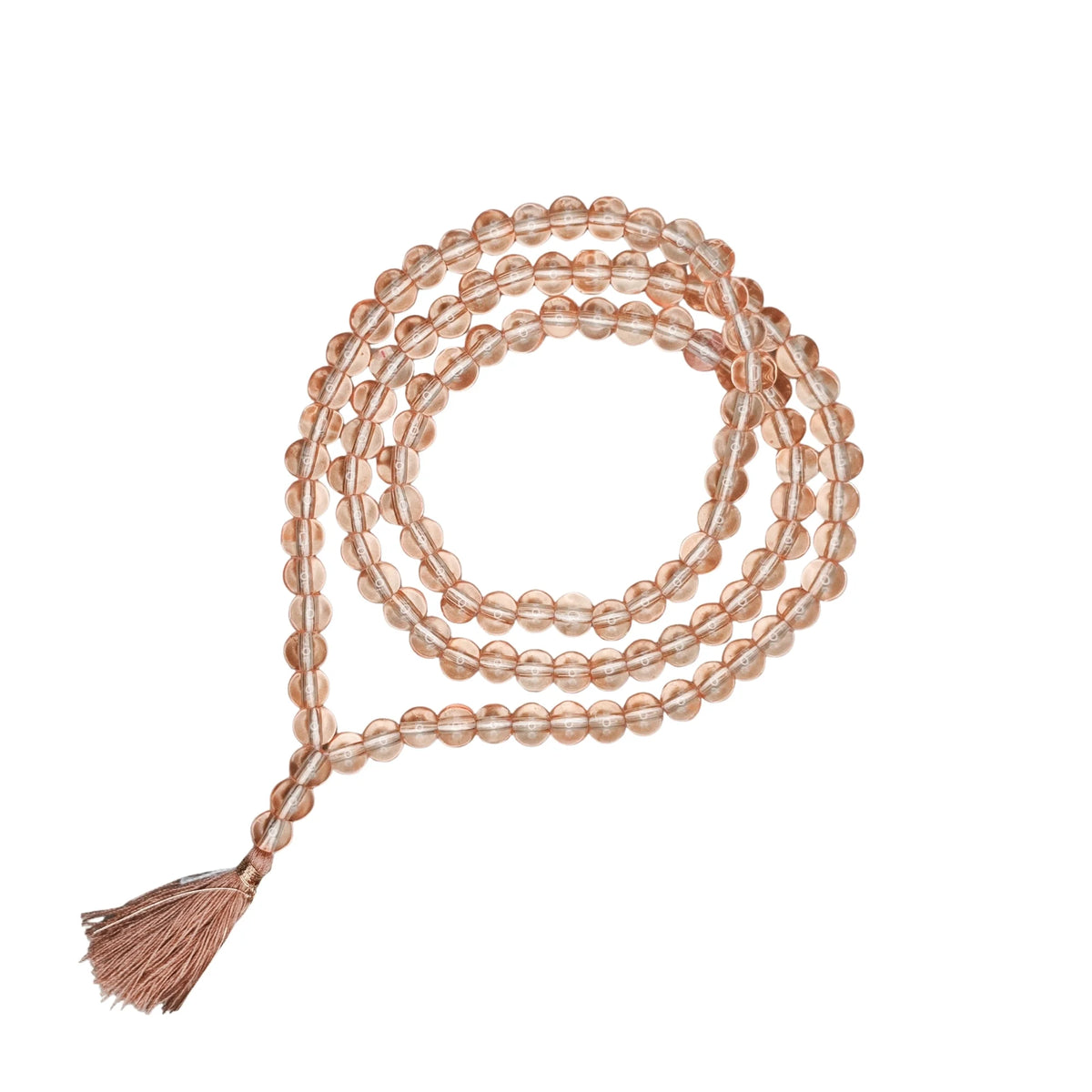 Handmade Jain Jaap Mala | Strong Thread 108+3 Beads Rosary for Navkar Mantra Chanting. Meditation Prayer Mala for Jainism Pooja & Spiritual Gift(Golden Orange Tpt)