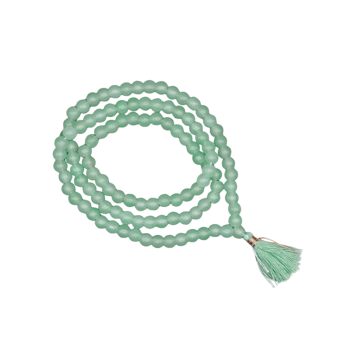 Handmade Jain Jaap Mala | Strong Thread 108+3 Beads Rosary for Navkar Mantra Chanting. Meditation Prayer Mala for Jainism Pooja & Spiritual Gift(Sea Green)