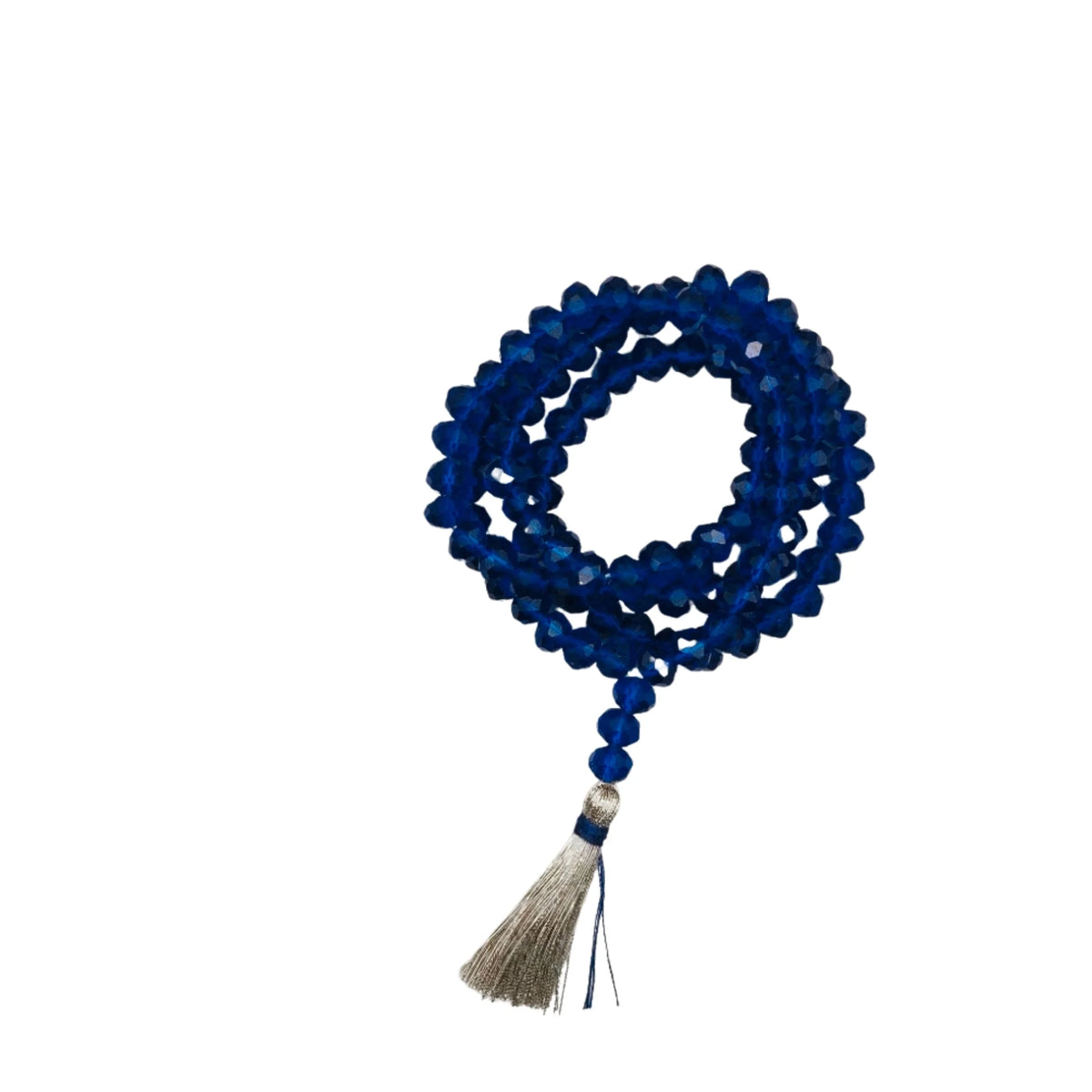 Handmade Jain Jaap Mala | Strong Thread 108+3 Tyre Shape Beads Rosary for Navkar Mantra Chanting. Meditation Prayer Mala for Jainism Pooja & Spiritual Gift(Royal Blue)