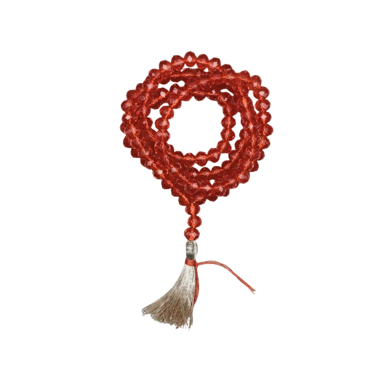 Handmade Jain Jaap Mala | Strong Thread 108+3 Tyre Shape Beads Rosary for Navkar Mantra Chanting. Meditation Prayer Mala for Jainism Pooja & Spiritual Gift(Red)