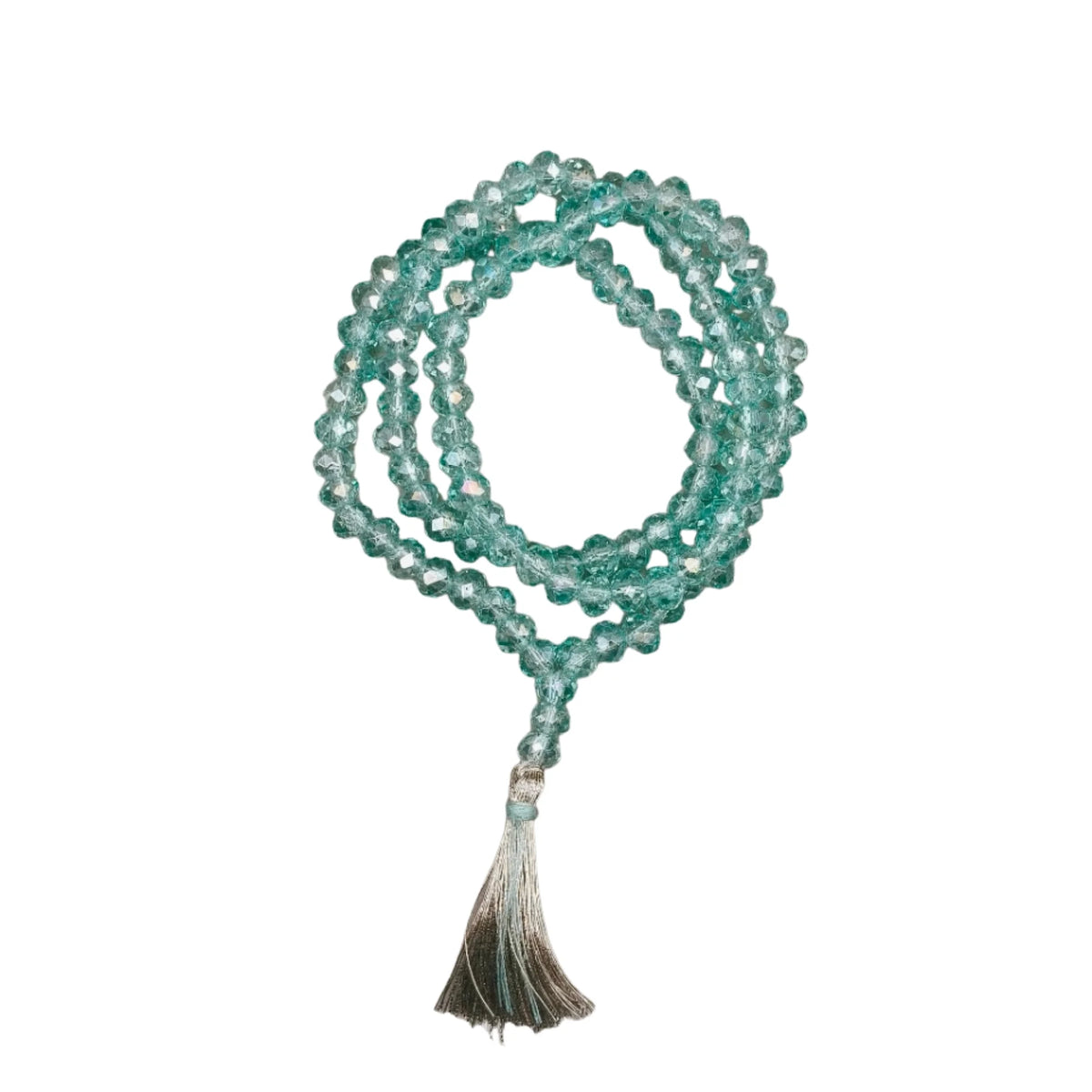 Handmade Jain Jaap Mala | Strong Thread 108+3 Tyre Shape Beads Rosary for Navkar Mantra Chanting. Meditation Prayer Mala for Jainism Pooja & Spiritual Gift(Sea Green)