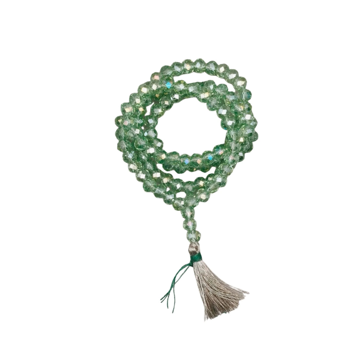 Handmade Jain Jaap Mala | Strong Thread 108+3 Tyre Shape Beads Rosary for Navkar Mantra Chanting. Meditation Prayer Mala for Jainism Pooja & Spiritual Gift(Mint Green)