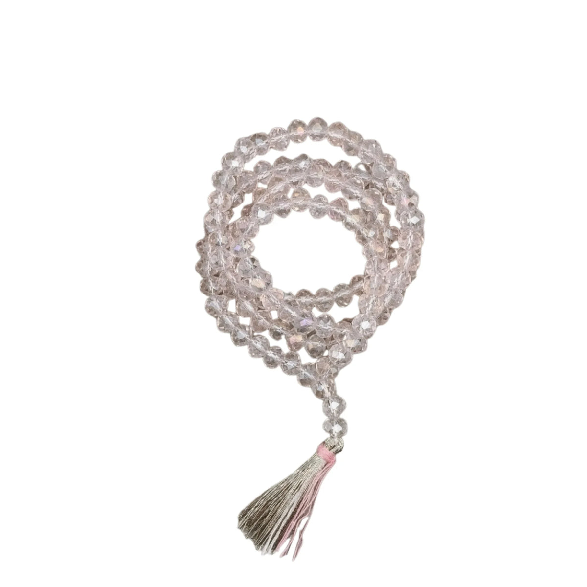 Handmade Jain Jaap Mala | Strong Thread 108+3 Tyre Shape Beads Rosary for Navkar Mantra Chanting. Meditation Prayer Mala for Jainism Pooja & Spiritual Gift(Pink)