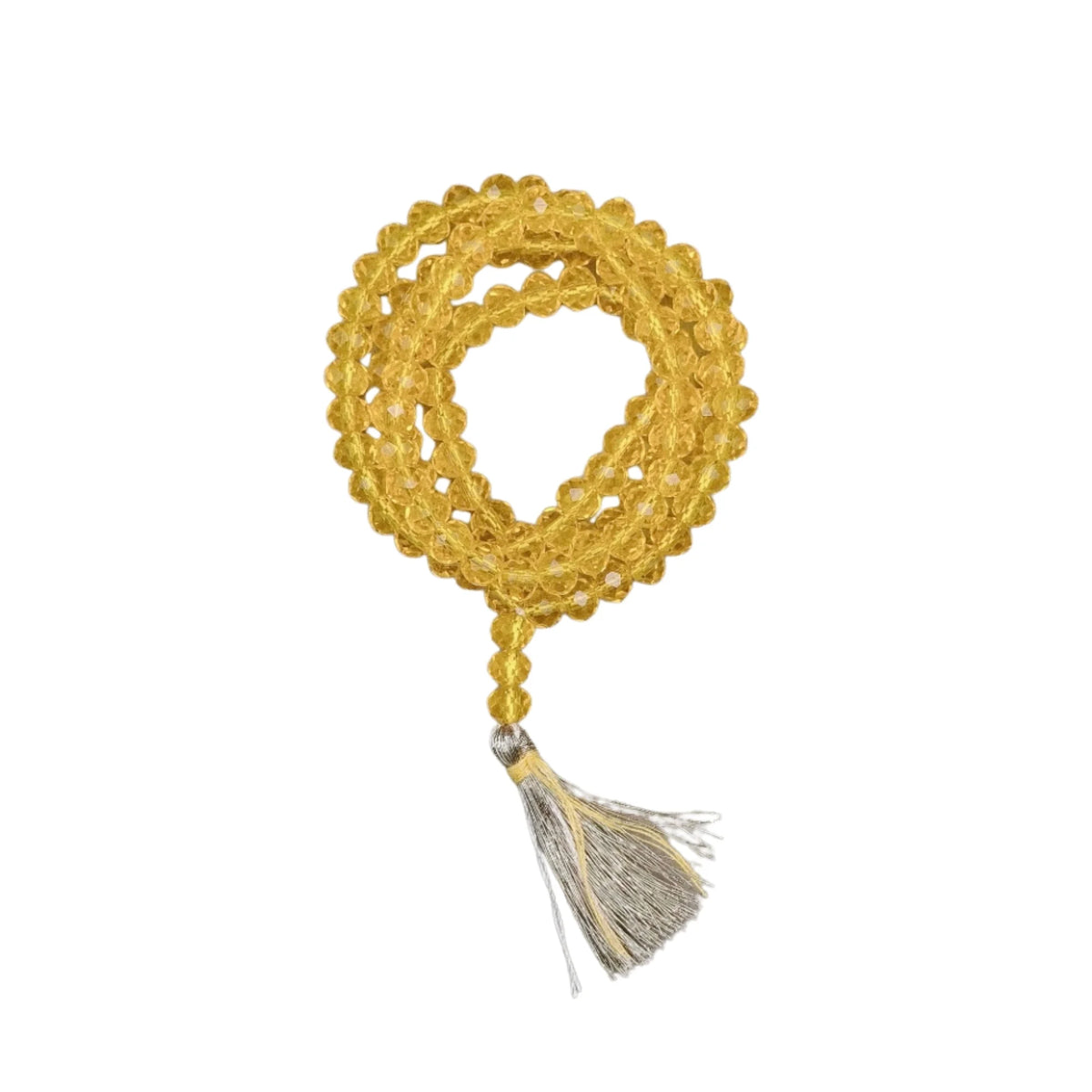 Handmade Jain Jaap Mala | Strong Thread 108+3 Tyre Shape Beads Rosary for Navkar Mantra Chanting. Meditation Prayer Mala for Jainism Pooja & Spiritual Gift(Yellow)