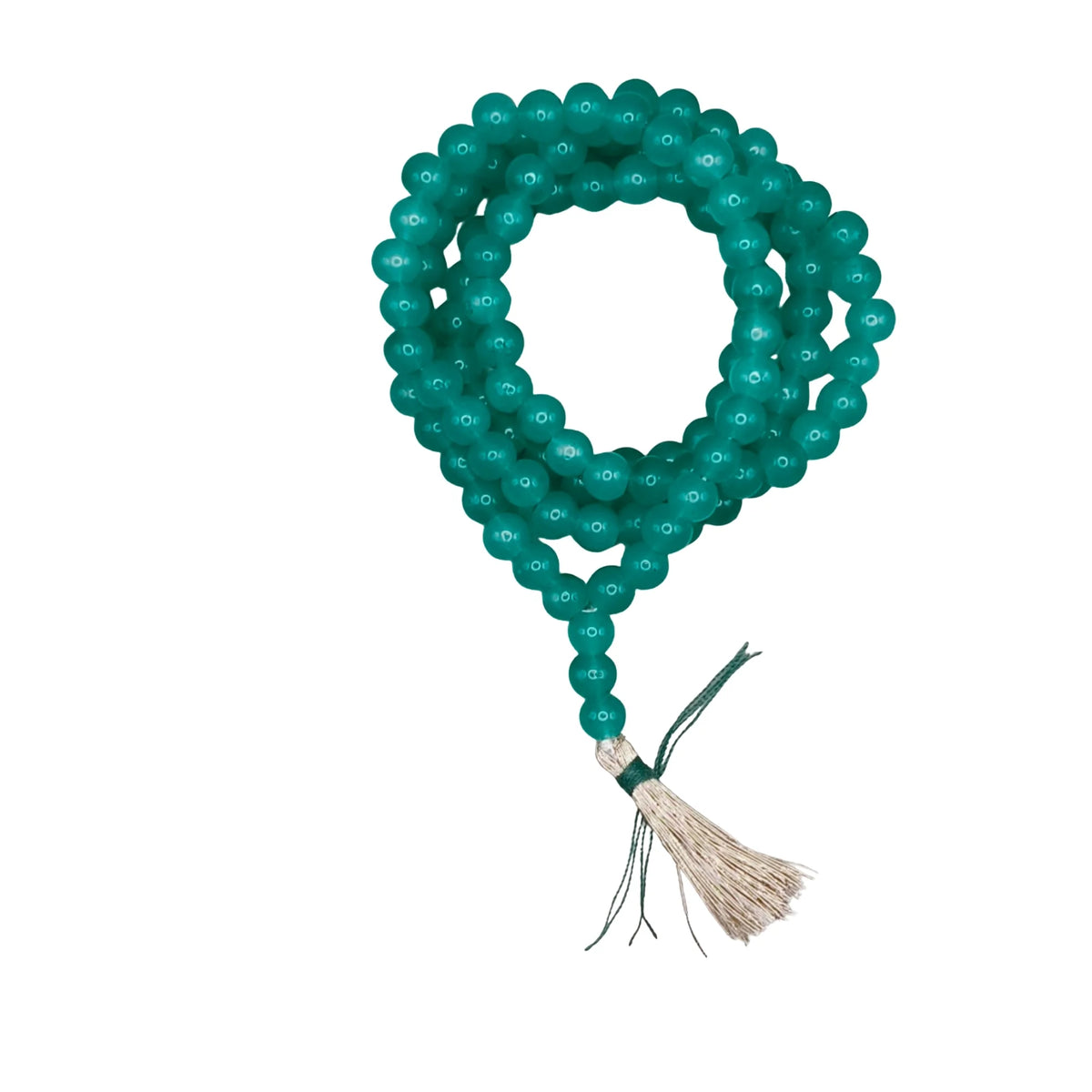 Handmade Jaap Mala | Strong Thread 108+1 Beads Rosary for Mantra Chanting. Meditation Prayer Mala for Pooja & Spiritual Gift(Cyan)
