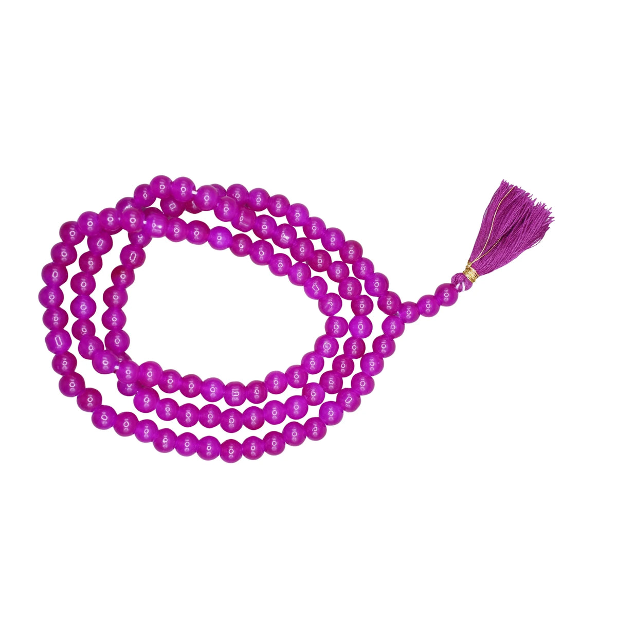 Handmade Jaap Mala | Strong Thread 108+1 Beads Rosary for Mantra Chanting. Meditation Prayer Mala for Pooja & Spiritual Gift(Magenta)