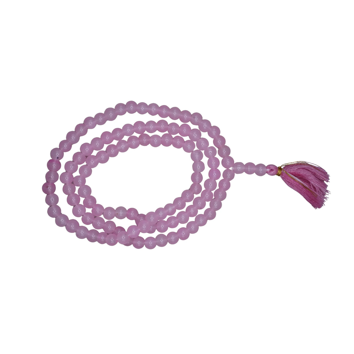 Handmade Jaap Mala | Strong Thread 108+1 Beads Rosary for Mantra Chanting. Meditation Prayer Mala for Pooja & Spiritual Gift(Pink)