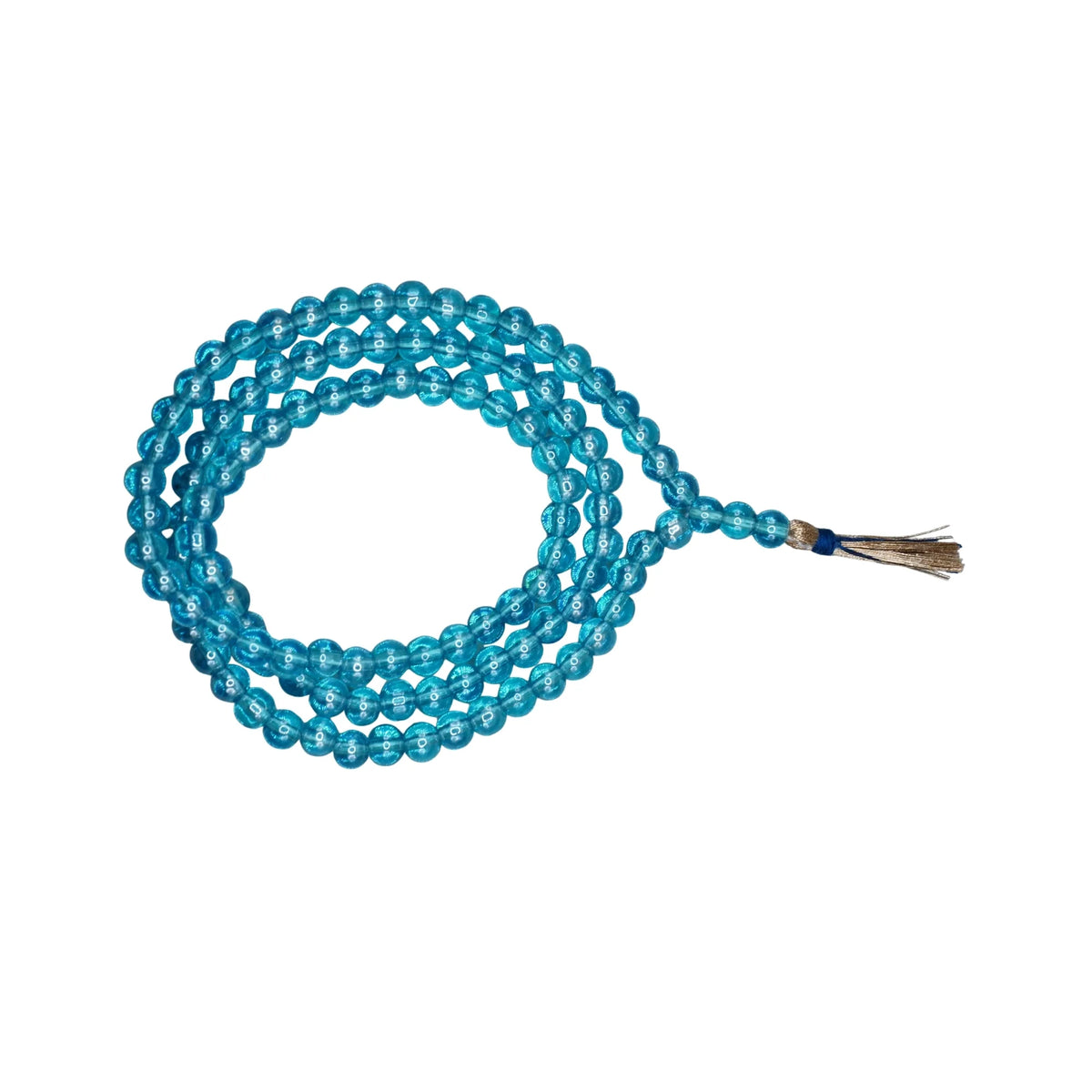 Handmade Jain Jaap Mala | Strong Thread 108+3 Beads Rosary for Navkar Mantra Chanting. Meditation Prayer Mala for Jainism Pooja & Spiritual Gift(Firozi)