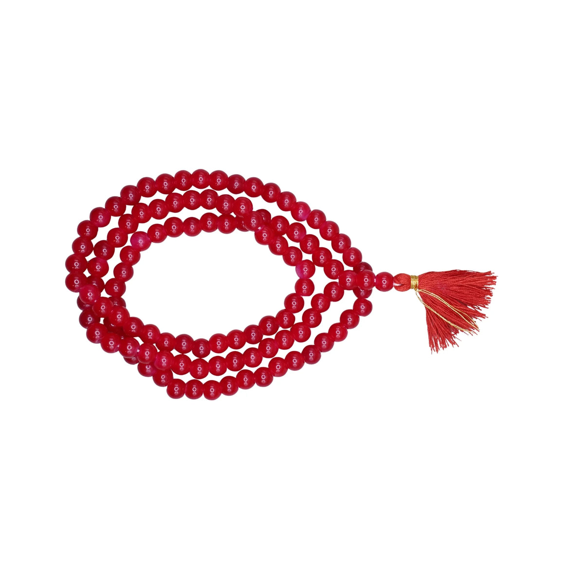 Handmade Jain Jaap Mala | Strong Thread 108+3 Beads Rosary for Navkar Mantra Chanting. Meditation Prayer Mala for Jainism Pooja & Spiritual Gift(Red)