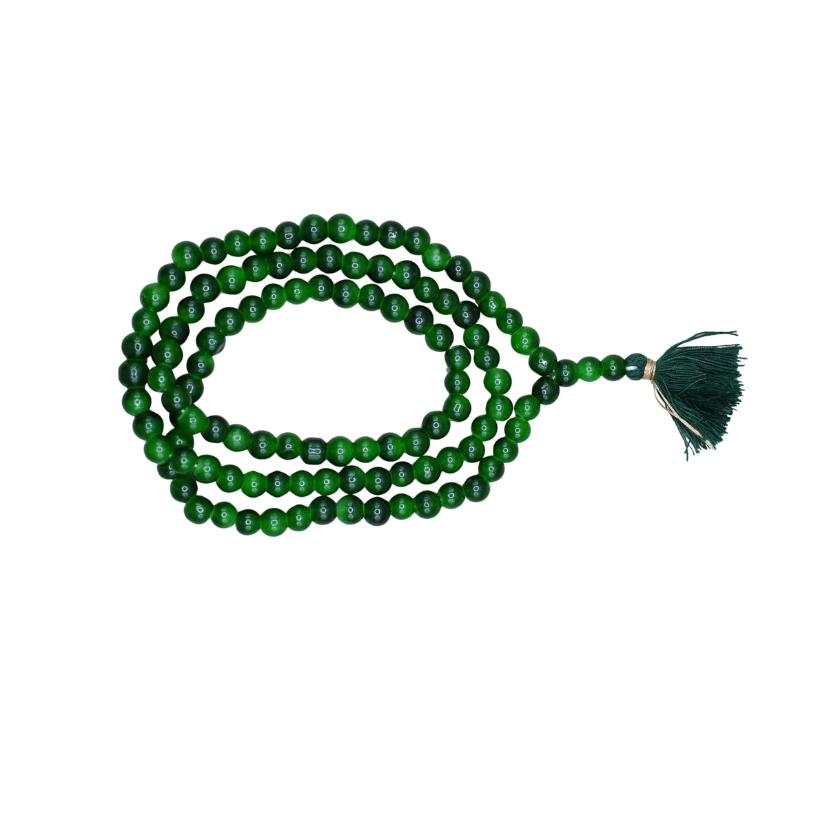 Handmade Jain Jaap Mala | Strong Thread 108+3 Beads Rosary for Navkar Mantra Chanting. Meditation Prayer Mala for Jainism Pooja & Spiritual Gift(Green Dual Tone )
