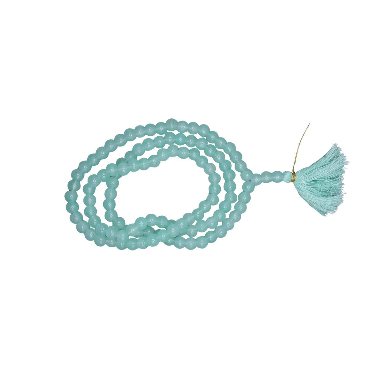 Handmade Jaap Mala | Strong Thread 108+1 Beads Rosary for Mantra Chanting. Meditation Prayer Mala for Pooja & Spiritual Gift(Sky Blue)