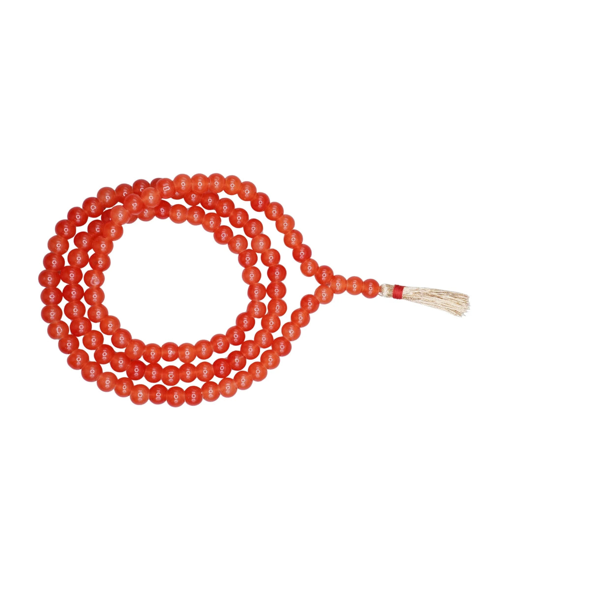 Handmade Jaap Mala | Strong Thread 108+1 Beads Rosary for Mantra Chanting. Meditation Prayer Mala for Pooja & Spiritual Gift(Orange)