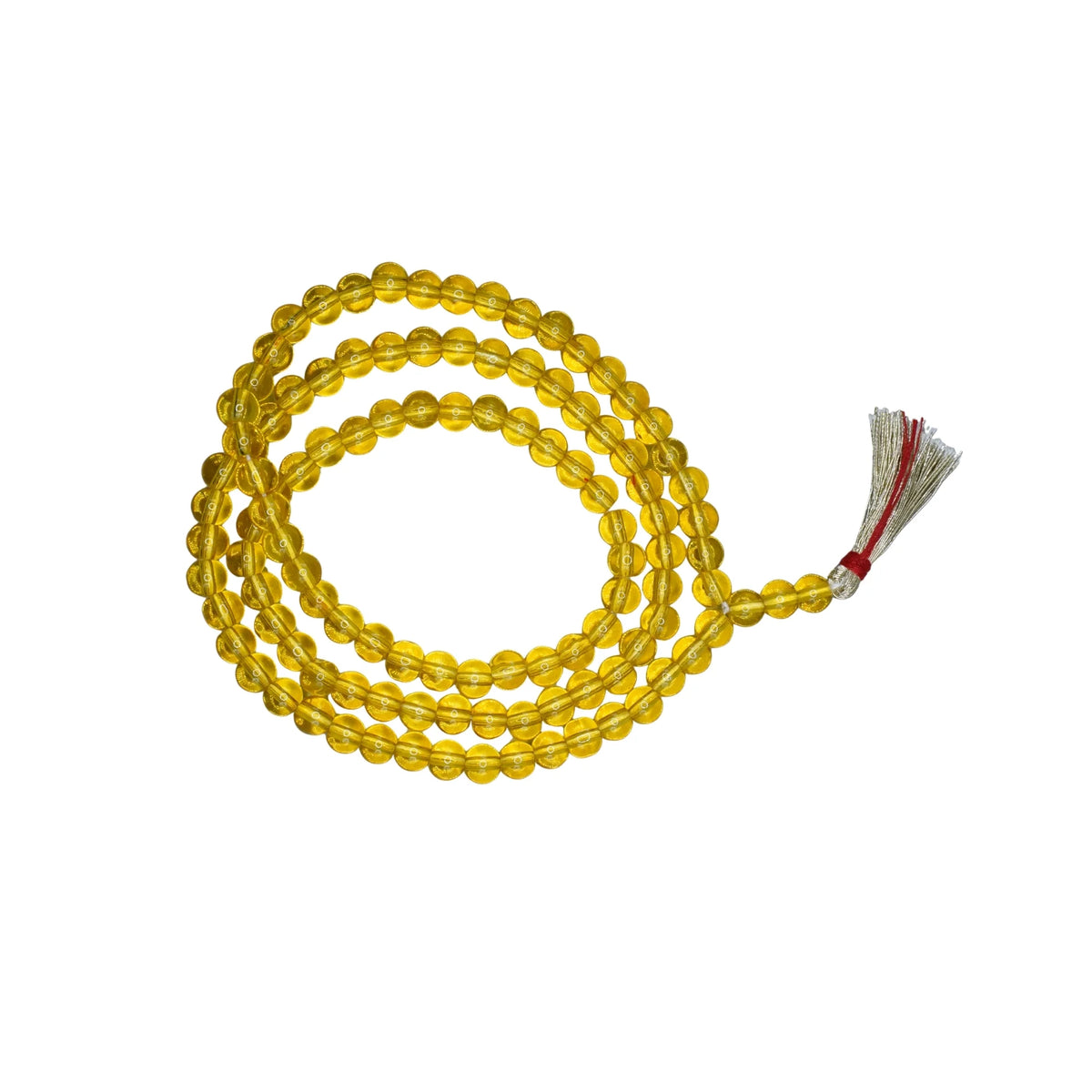 Handmade Jaap Mala | Strong Thread 108+1 Beads Rosary for Mantra Chanting. Meditation Prayer Mala for Pooja & Spiritual Gift(Yellow)