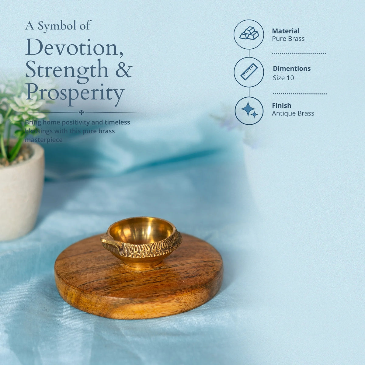 100% Pure Brass Kuber Diya