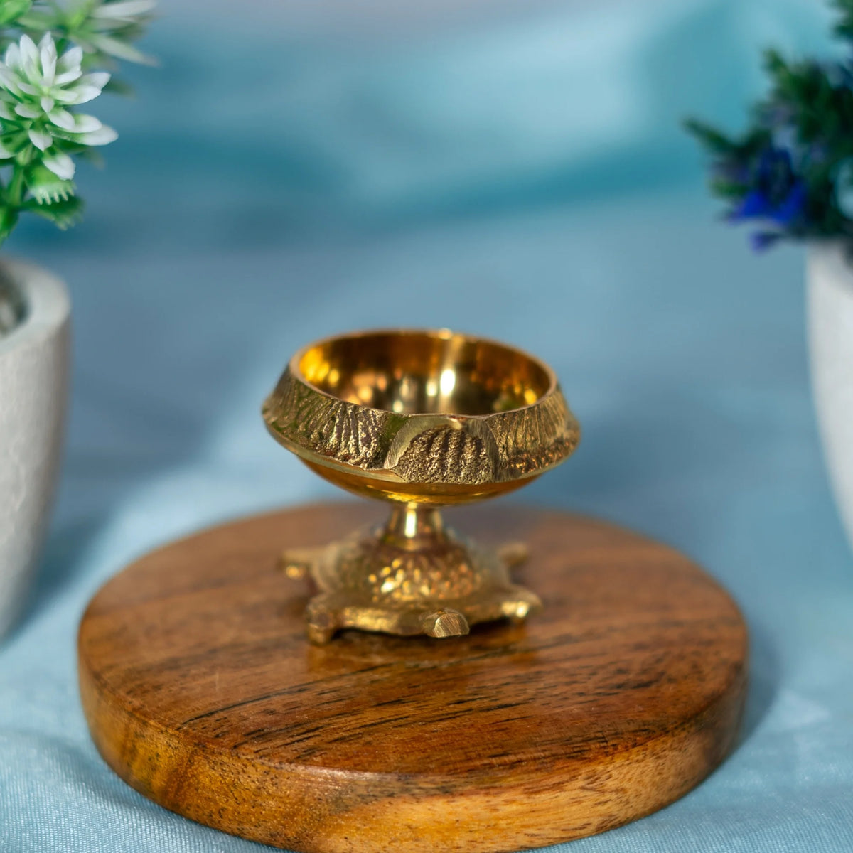 100% Pure Brass Kuber Diya With Kachua Stand