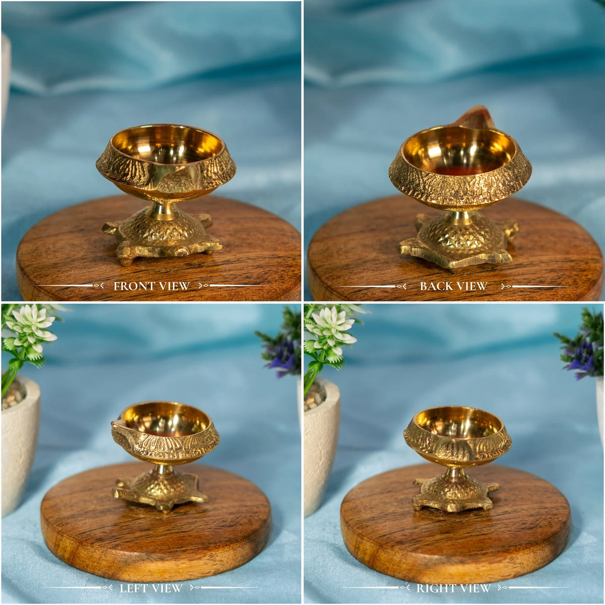 100% Pure Brass Kuber Diya With Kachua Stand