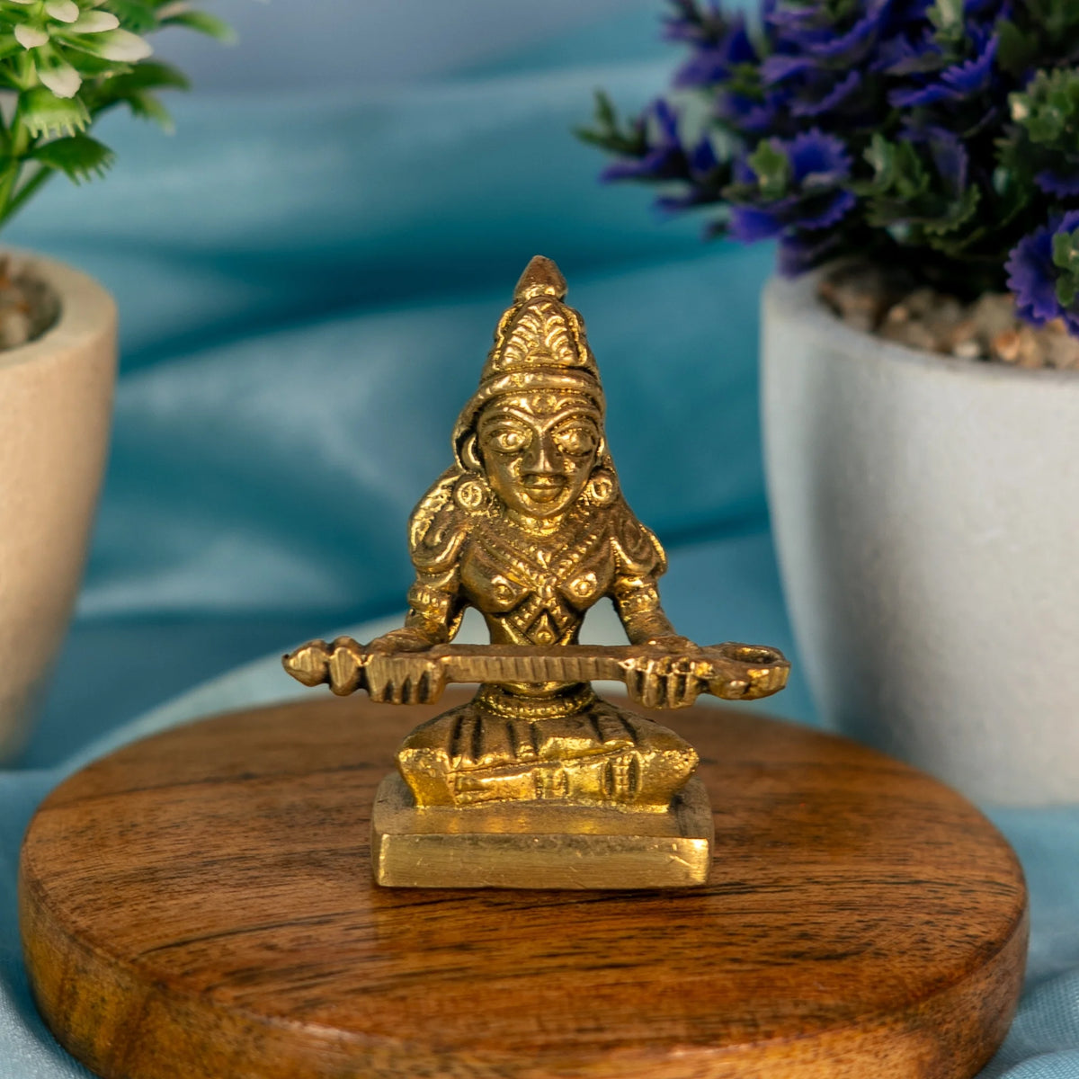 100% Pure Brass Annapurna Devi Idol for Kitchen. Annapoorani Murti for Pooja Room. Pital Annapoorneshwari Statue. Goddess of Food Vastu Gift