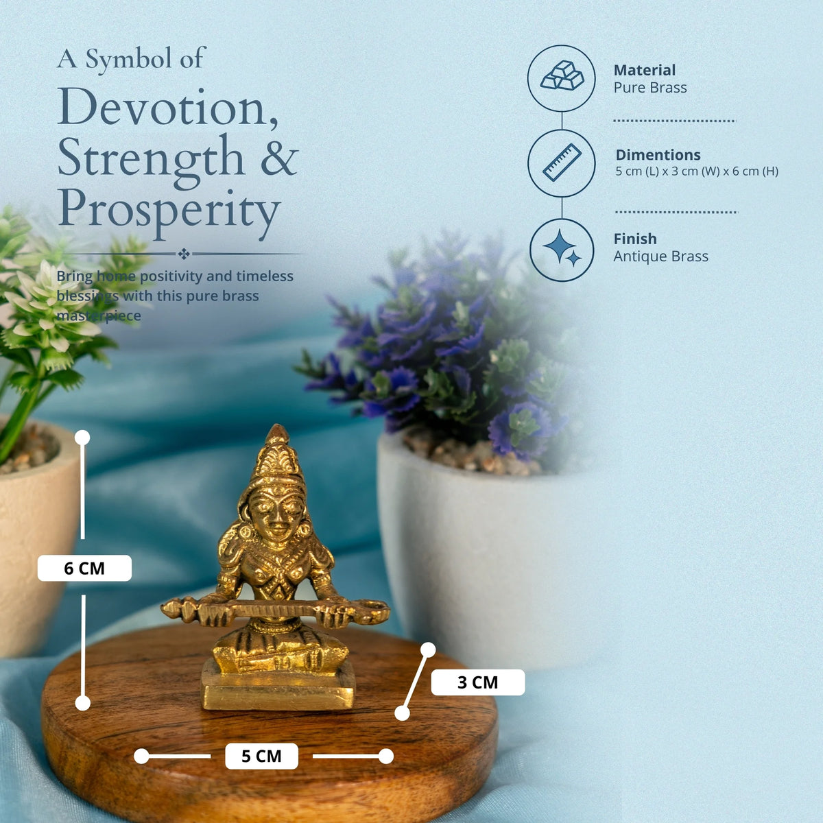 100% Pure Brass Annapurna Devi Idol for Kitchen. Annapoorani Murti for Pooja Room. Pital Annapoorneshwari Statue. Goddess of Food Vastu Gift