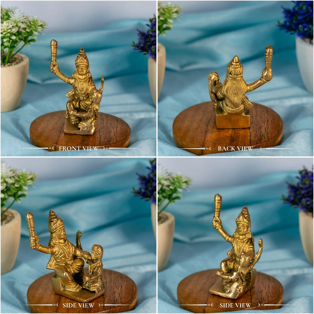 100% Pure Brass Banglamukhi MATA Idol (Pital Murti) 8 CM + Haldi Mala