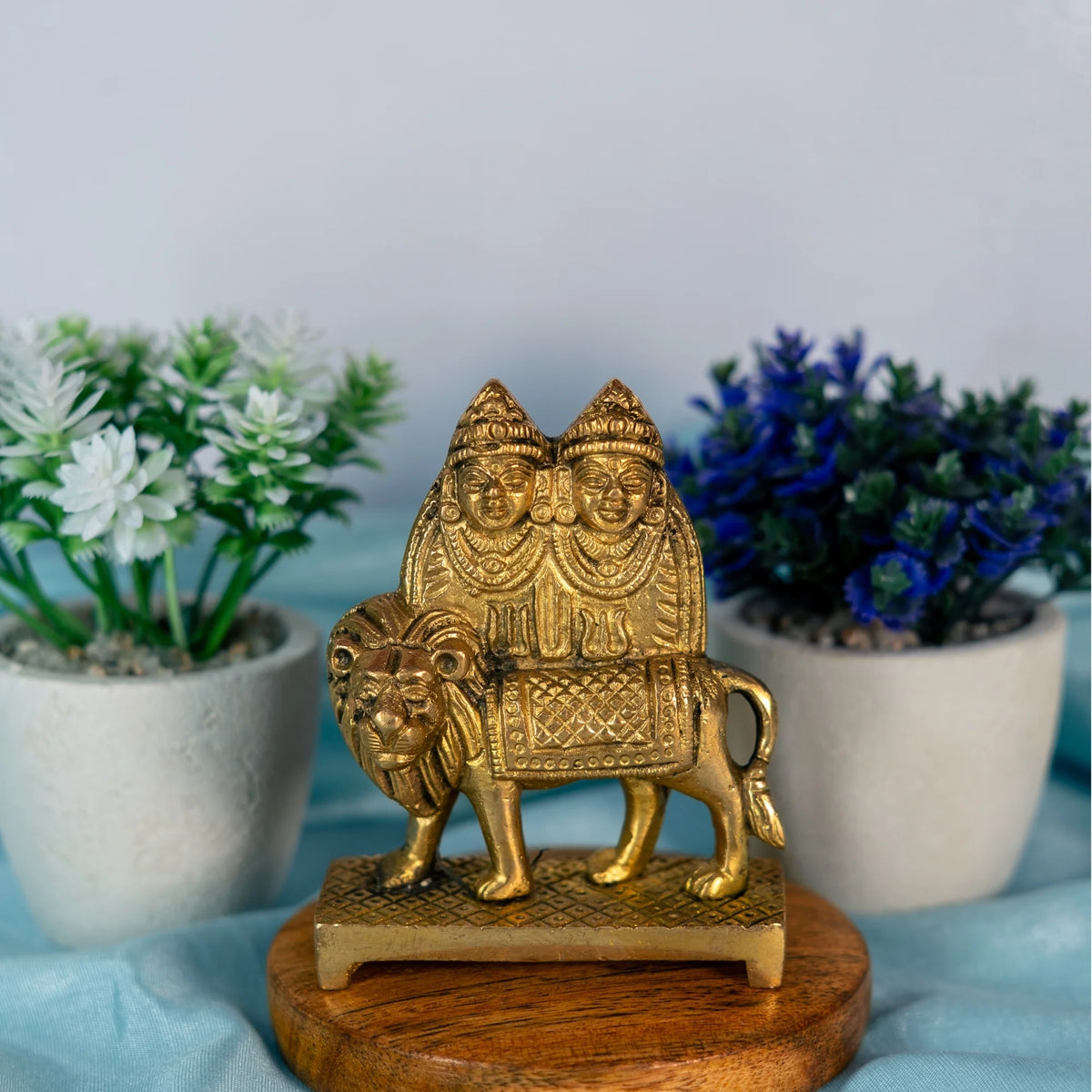 100% Pura Brass Goddess MATA Chandi Chamunda Maa Devi Statue Idol for Puja