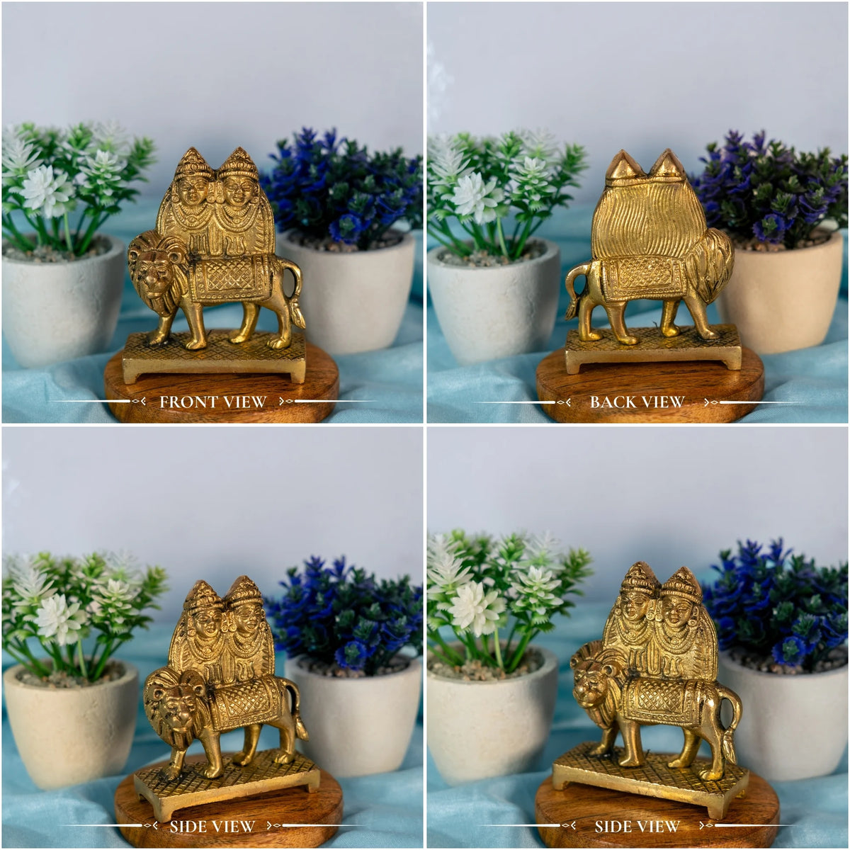 100% Pura Brass Goddess MATA Chandi Chamunda Maa Devi Statue Idol for Puja
