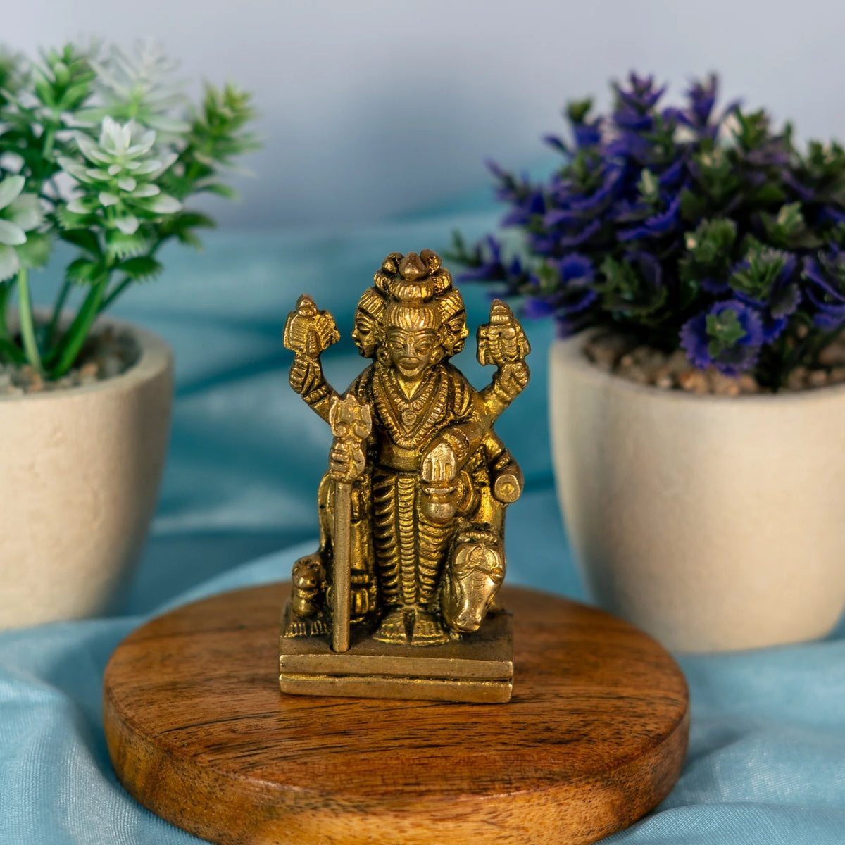 100% Pure Brass Dattatreya Murti | Idol for Pooja Mandir, Home Decor & Office | Hindu God Statue | Spiritual Gift & Religious Showpiece