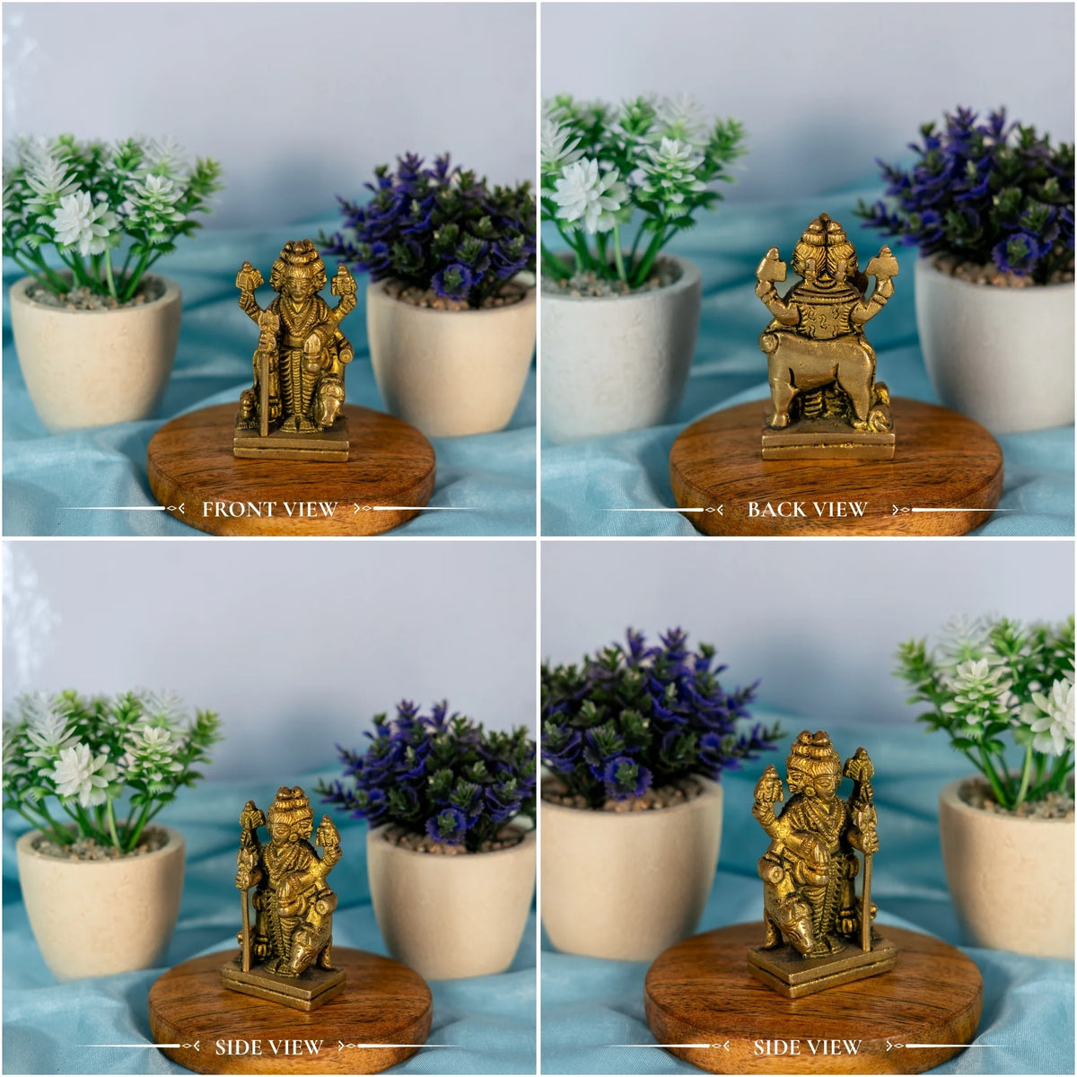 100% Pure Brass Dattatreya Murti | Idol for Pooja Mandir, Home Decor & Office | Hindu God Statue | Spiritual Gift & Religious Showpiece