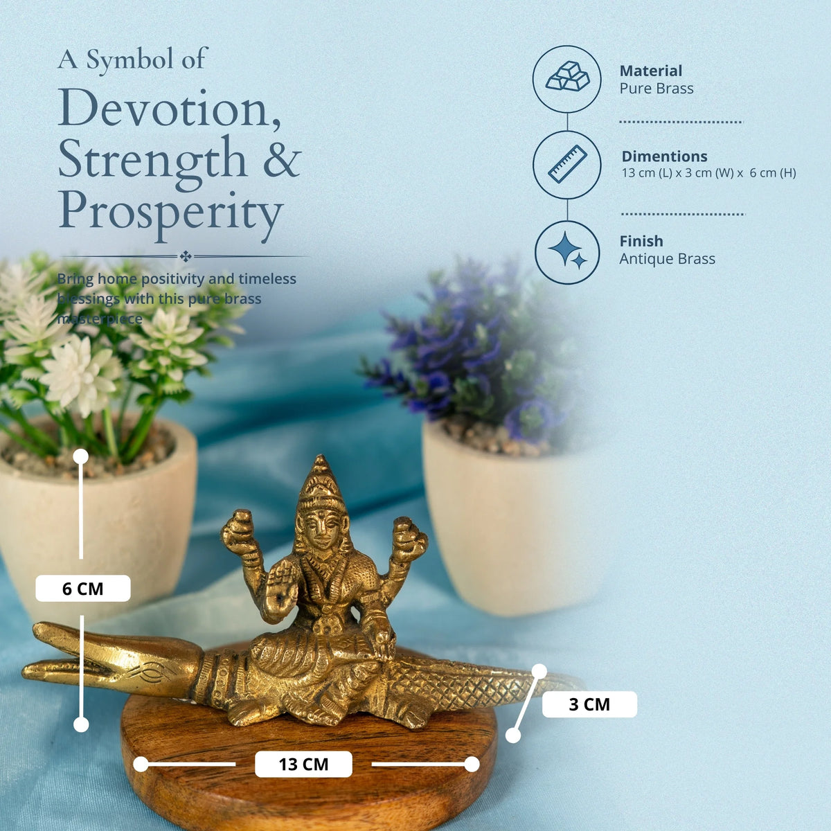 100% Pure Brass Maa Ganga Statue Idol Murti