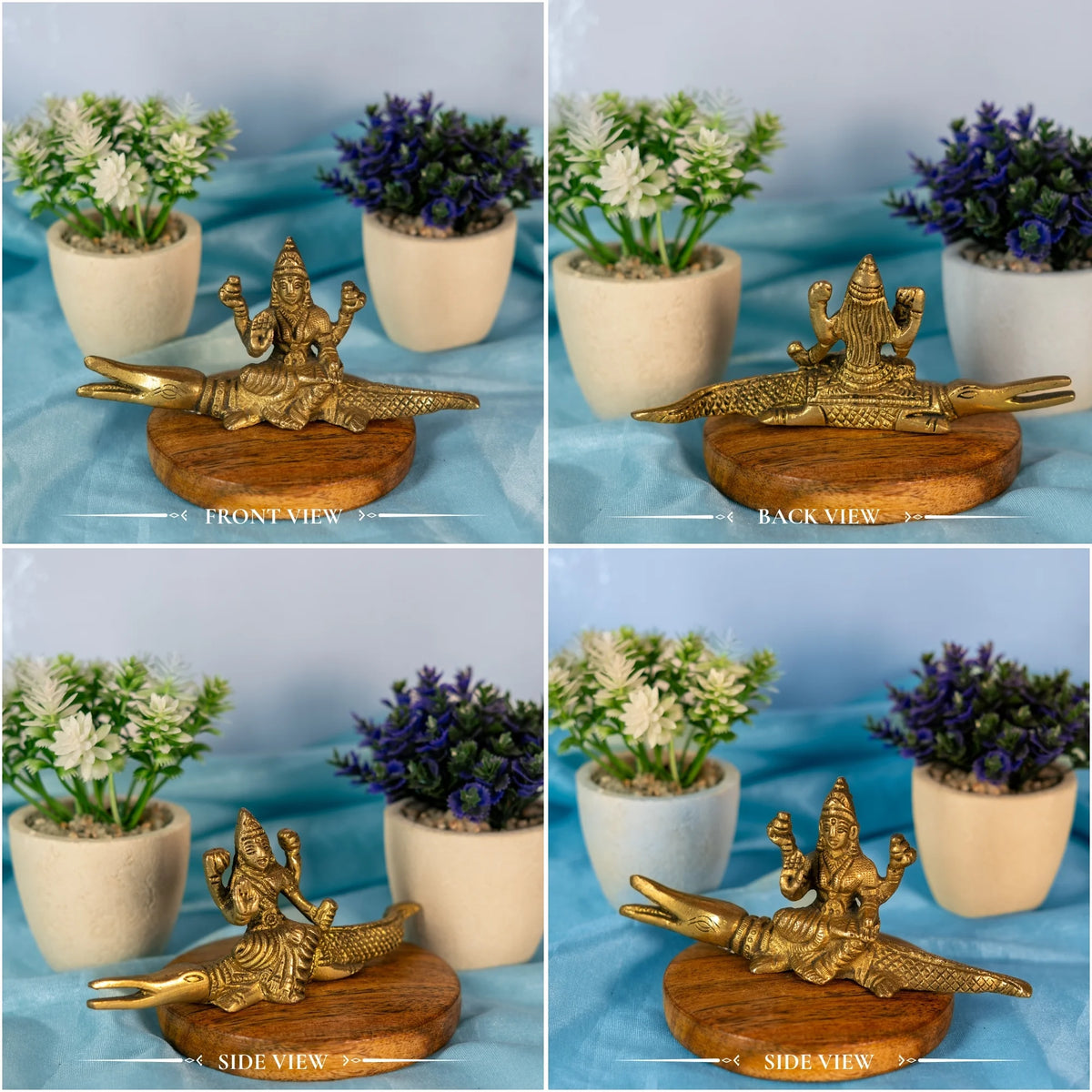 100% Pure Brass Maa Ganga Statue Idol Murti