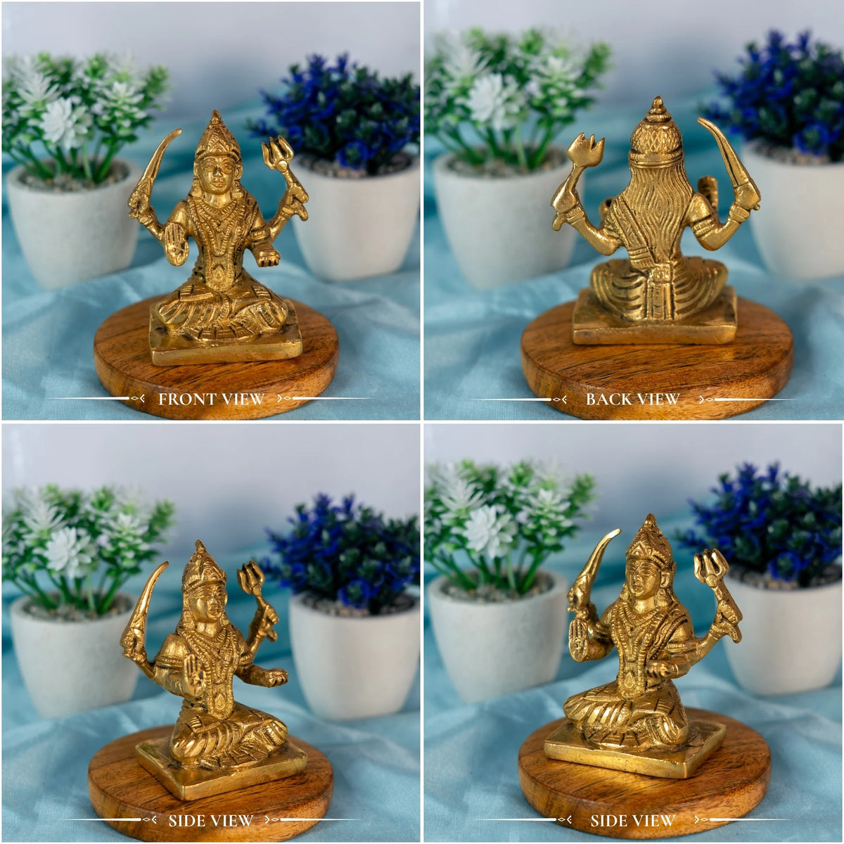 100% Pure Brass Santoshi/Jagdamba Maa Idol (9 cm) for Puja & Home Temple | Statue | Navratri & Diwali Decor, Religious Gift |