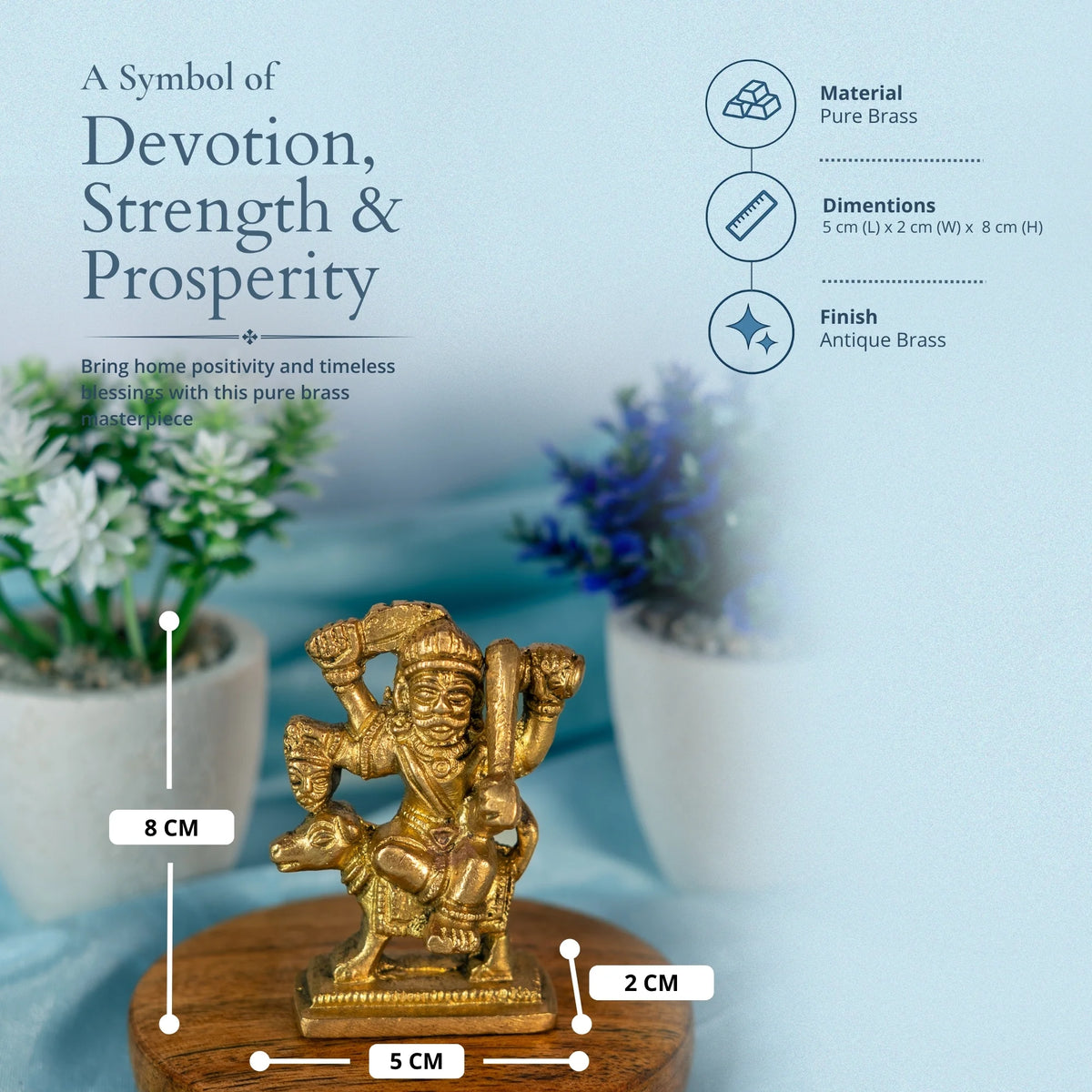100% Pure Brass Kaal Kal Bhairav Idol | Bhairo Baba Ji Murti | Shri Kal Bhairava Statue