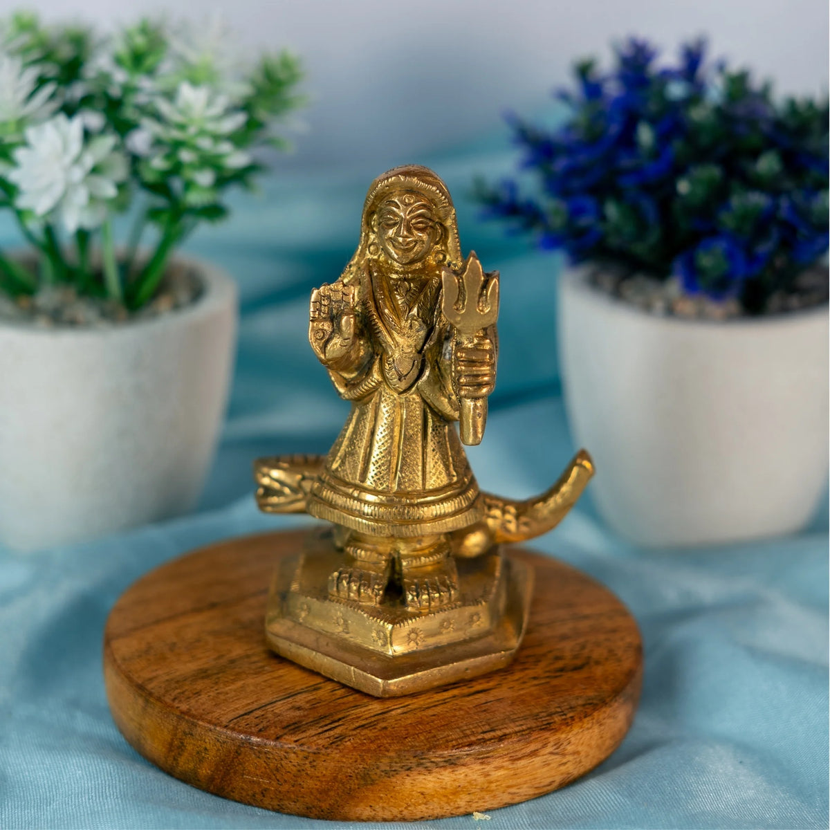 100% Pure Brass Khodiyar MATA Idol 8 cm | Kodiyar MATA Statue for Pooja Mandir, Home & Office Decor, Spiritual Gift & Religious Showpiece