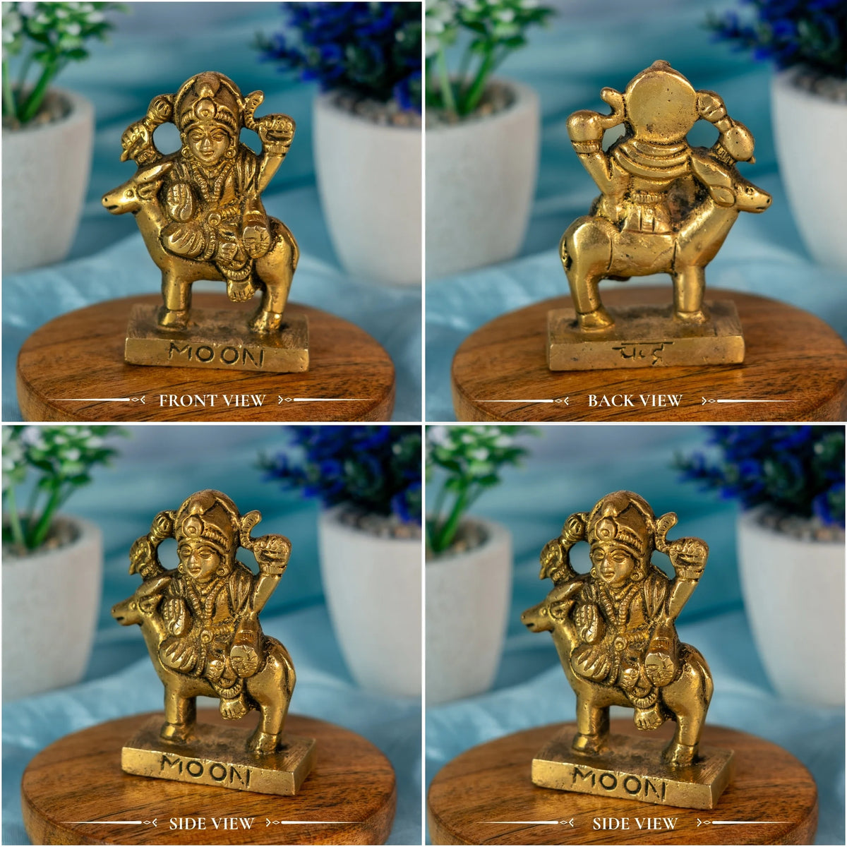 100% Pure Brass Moon God Idol