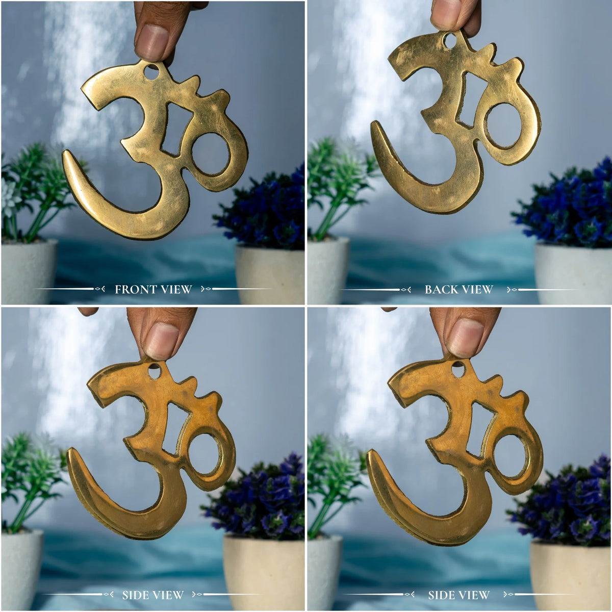 100% Pure Brass Om Wall Hanging for Main Door Vastu. Sacred Aum Sign for