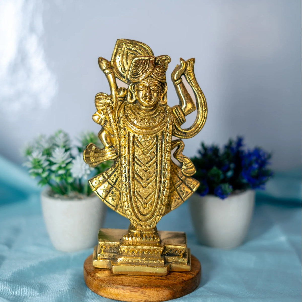 100% Pure Brass ShreeNath Idol for Home Decor Mandir Pooja Showpiece