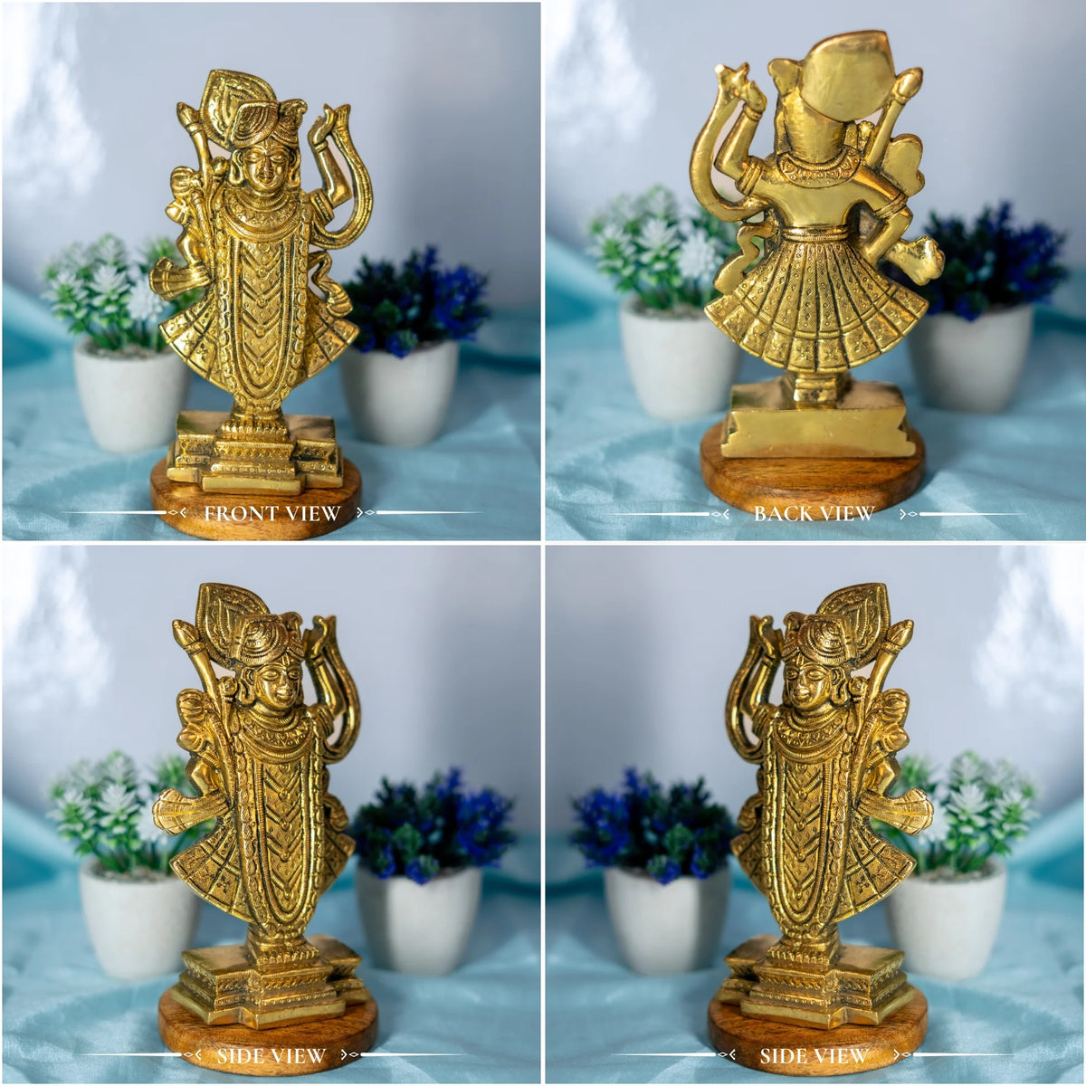 100% Pure Brass ShreeNath Idol for Home Decor Mandir Pooja Showpiece