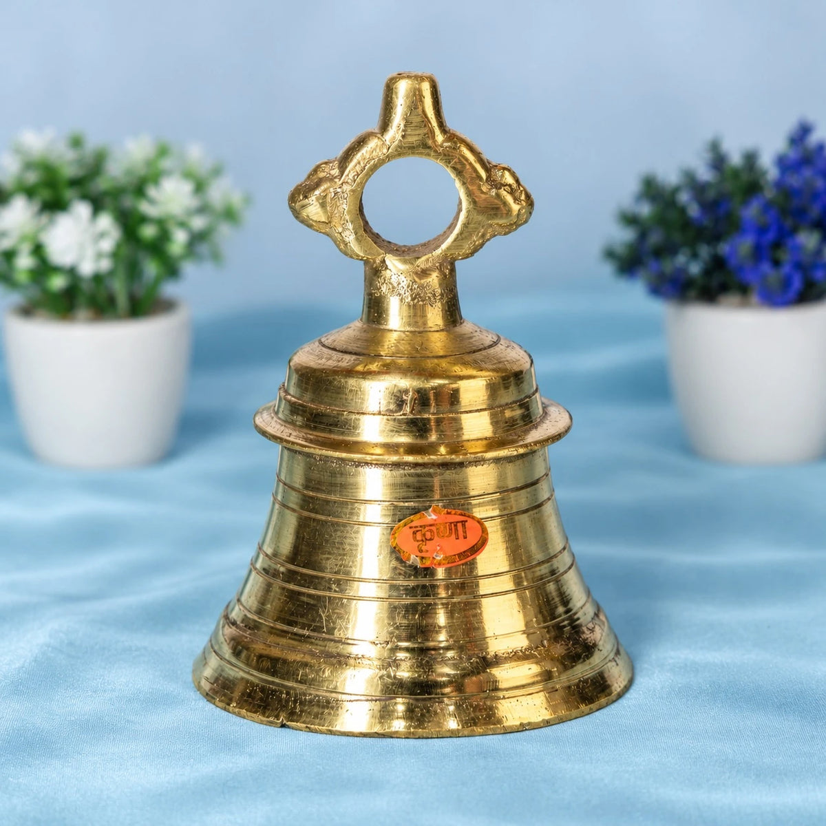 100% Pure Brass Brass Bell Temple Ghanta Pooja Bell (1 KG, Gold)