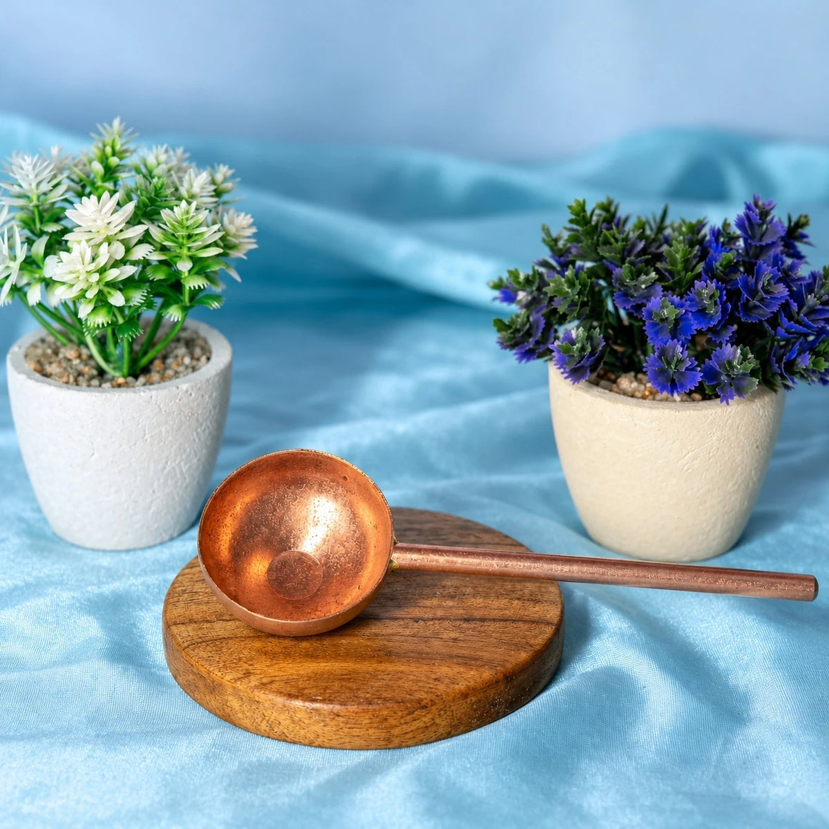 100% Pure Copper Hawan Spoon for Pouring Ghee in Hawan Kund Hawan Achmani