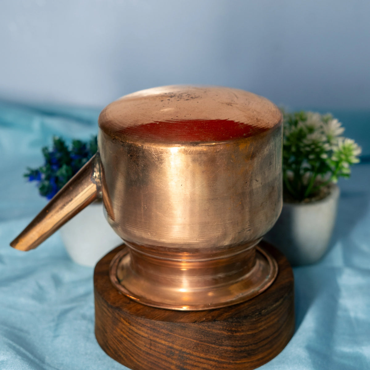 100% Pure Copper Karwa Chauth Handpainted Kalash/Lota, Karwa Lota, Karva Lota, Brass Karwa, Karwa Kalash for Puja patra (Copper)
