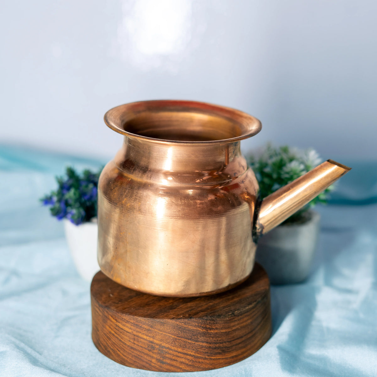 100% Pure Copper Karwa Chauth Handpainted Kalash/Lota, Karwa Lota, Karva Lota, Brass Karwa, Karwa Kalash for Puja patra (Copper)